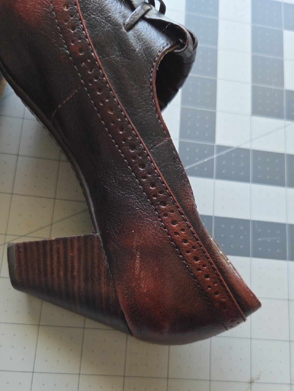Frye Womens Leather Tassel Heeled Plateform - Brown - Picture 12 of 15